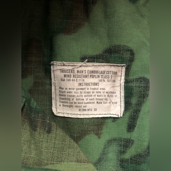 U.S. Army Pants Us Vietnam Erdl Camouflage Rip Stop Trousers